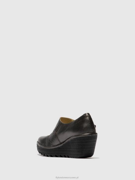 buty na koturnie yasi682 kobiety L8JJ703 grafit Fly London