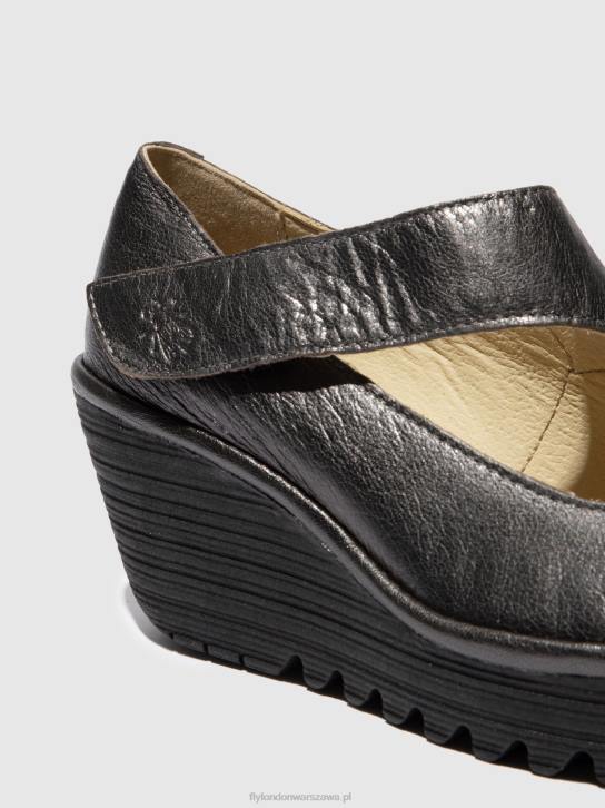 buty na koturnie yasi682 kobiety L8JJ703 grafit Fly London