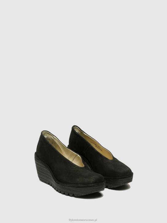 buty na koturnie yaz kobiety L8JJ700 czarny Fly London