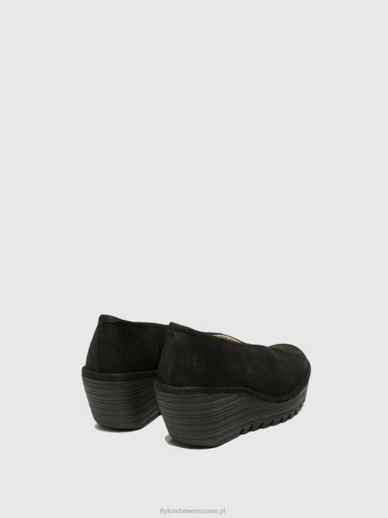buty na koturnie yaz kobiety L8JJ700 czarny Fly London