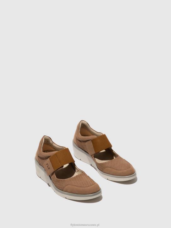 buty na rzep naje583 kobiety L8JJ623 piasek Fly London