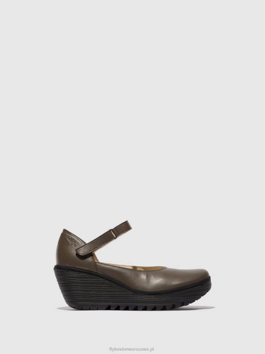buty mary jane yawo345 kobiety L8JJ668 dk. kolor ciemnoszary Fly London