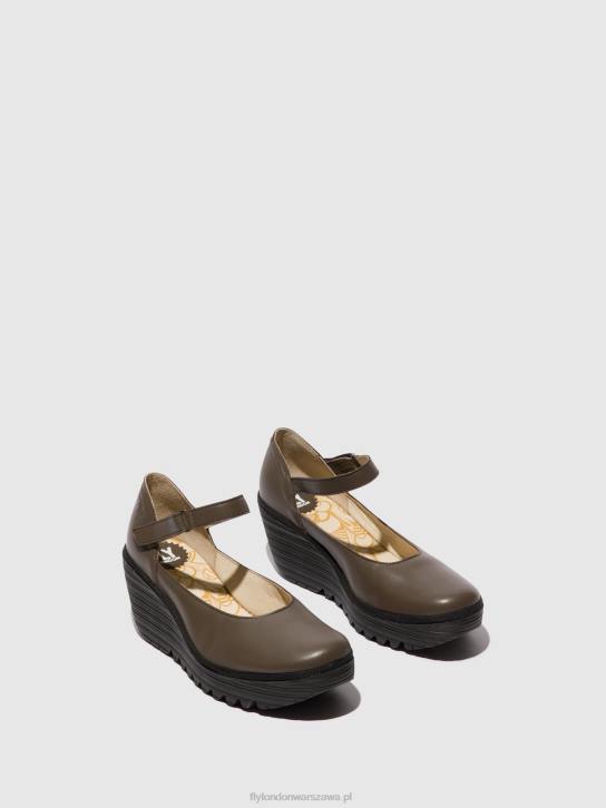 buty mary jane yawo345 kobiety L8JJ668 dk. kolor ciemnoszary Fly London