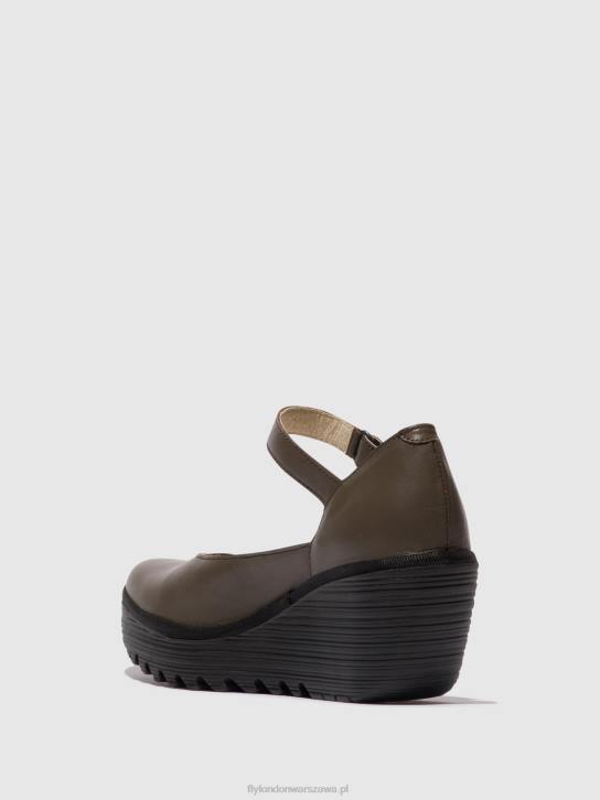 buty mary jane yawo345 kobiety L8JJ668 dk. kolor ciemnoszary Fly London