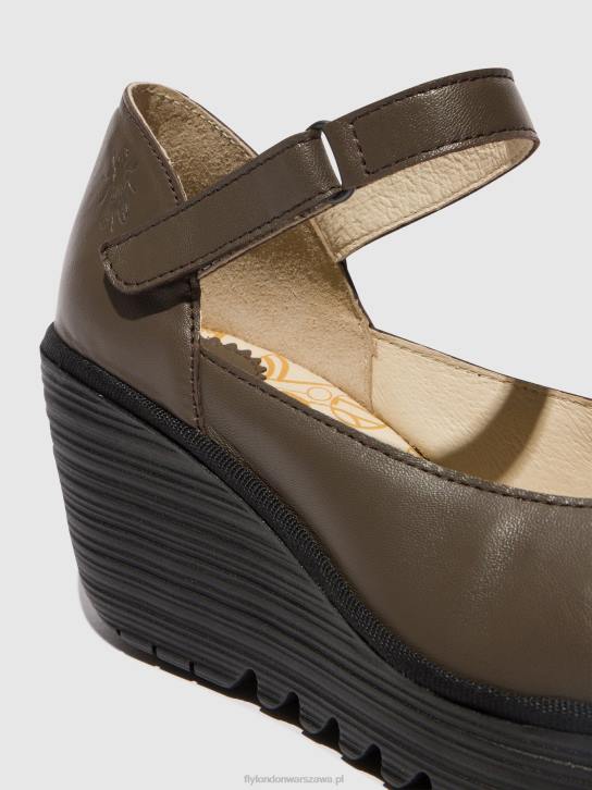 buty mary jane yawo345 kobiety L8JJ668 dk. kolor ciemnoszary Fly London