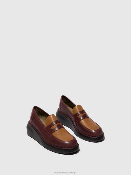 mokasyny blar513 kobiety L8JJ677 bordowy/cuoio Fly London