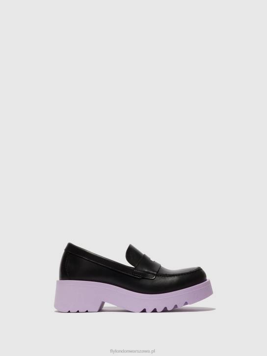 mokasyny buty fosa948 kobiety L8JJ651 czarny (fioletowa podeszwa) Fly London
