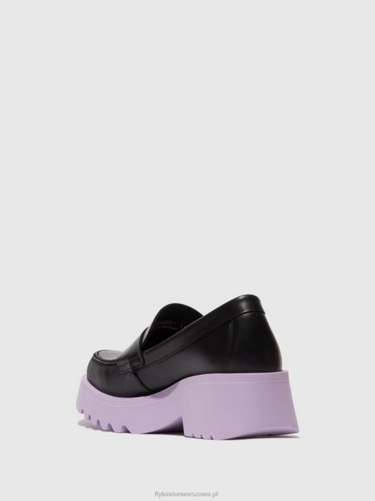 mokasyny buty fosa948 kobiety L8JJ651 czarny (fioletowa podeszwa) Fly London