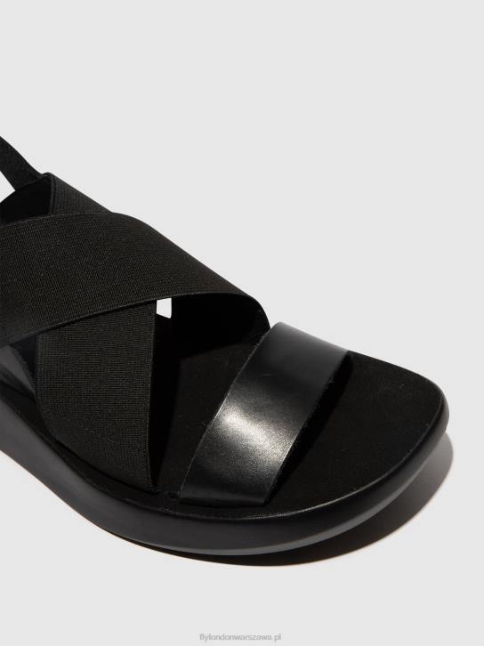 sandały crossover baji848 kobiety L8JJ593 czarny Fly London