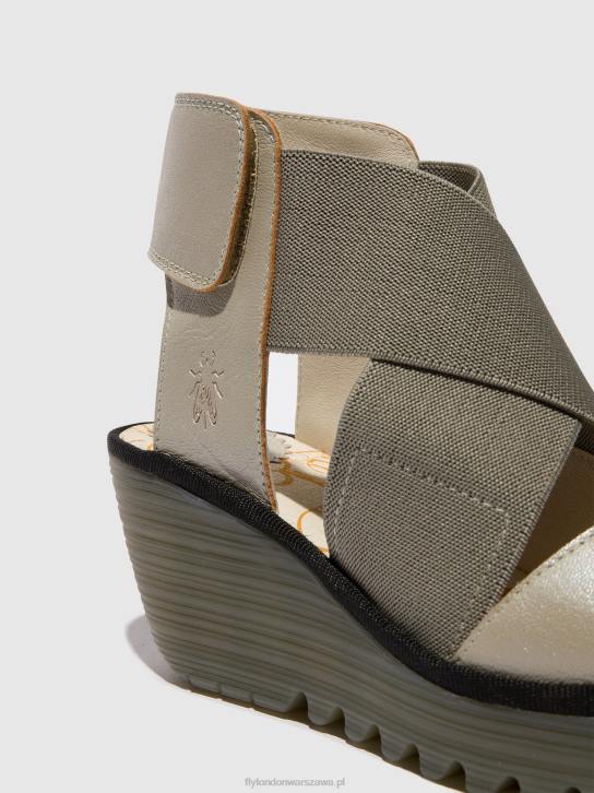 sandały crossover yuba385 kobiety L8JJ477 srebro Fly London