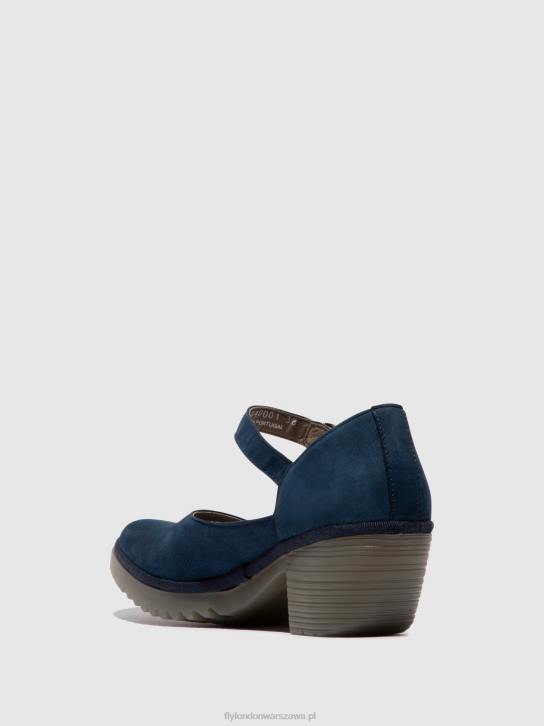 sandały z klamrą wifo440 kobiety L8JJ492 niebieski Fly London
