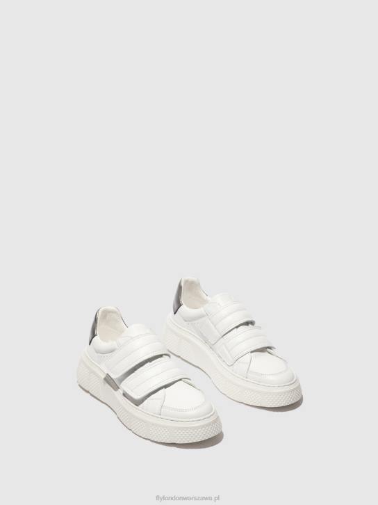 buty na rzepy edda513 kobiety L8JJ756 biały Fly London