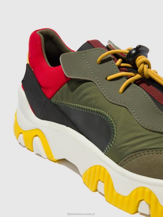 elastyczne buty sportowe fian634 kobiety L8JJ763 multi khaki/czerwony/żółty Fly London