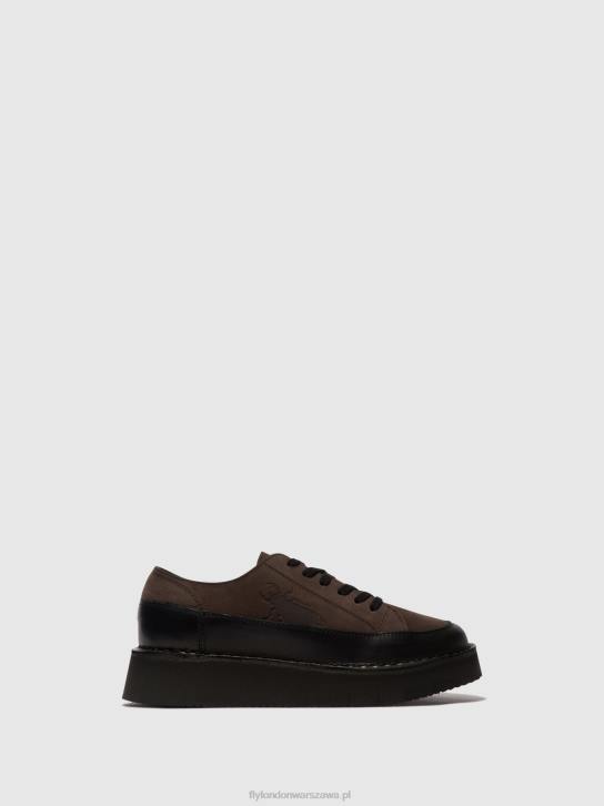 sznurowane buty sportowe cuda099 kobiety L8JJ724 czarny szary Fly London