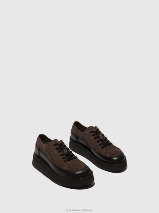 sznurowane buty sportowe cuda099 kobiety L8JJ724 czarny szary Fly London