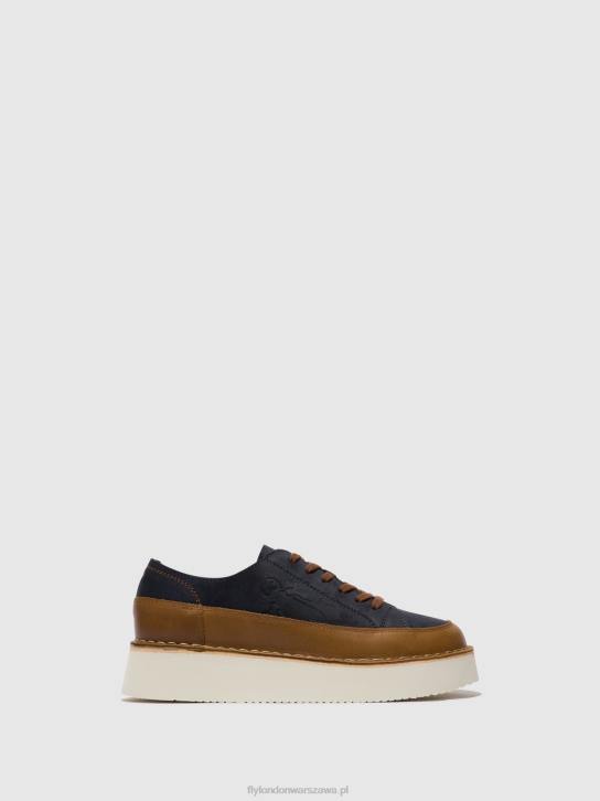 sznurowane buty sportowe cuda099 kobiety L8JJ725 wielbłąd/granatowy Fly London