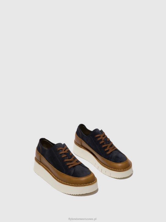 sznurowane buty sportowe cuda099 kobiety L8JJ725 wielbłąd/granatowy Fly London