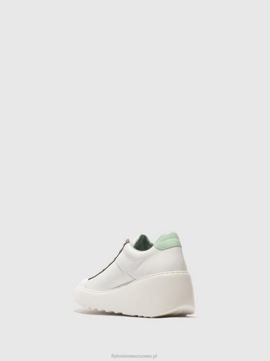 sznurowane buty sportowe delf580 kobiety L8JJ722 biały/brązowy grafitowy/miętowy Fly London