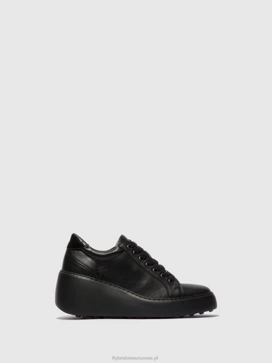 sznurowane buty sportowe dile450 kobiety L8JJ737 czarny (czarna podeszwa) Fly London