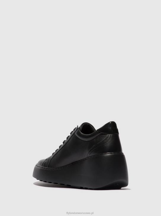 sznurowane buty sportowe dile450 kobiety L8JJ737 czarny (czarna podeszwa) Fly London