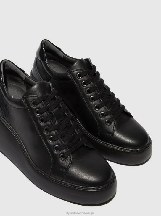 sznurowane buty sportowe dile450 kobiety L8JJ737 czarny (czarna podeszwa) Fly London