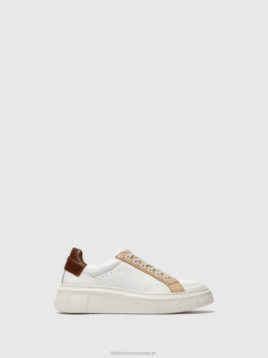 sznurowane buty sportowe emmy510 kobiety L8JJ757 biały/beżowy/koniak Fly London