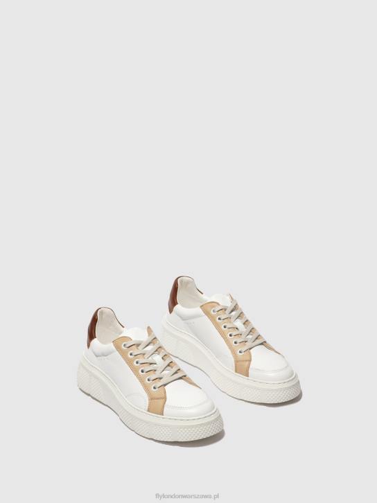 sznurowane buty sportowe emmy510 kobiety L8JJ757 biały/beżowy/koniak Fly London