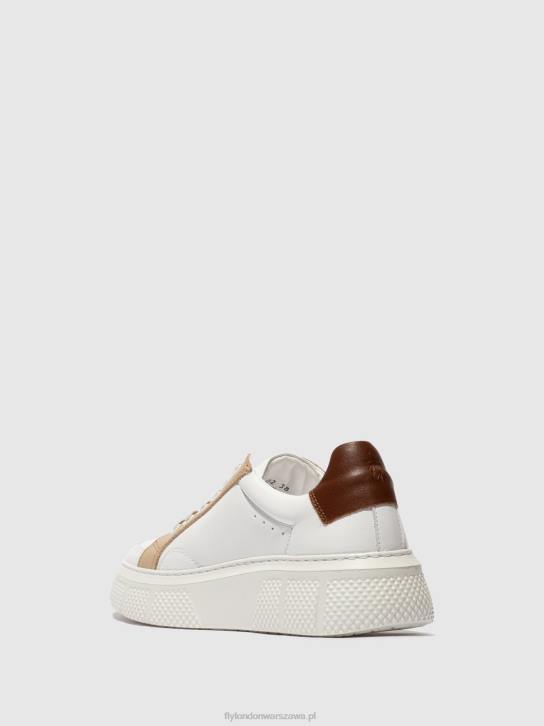 sznurowane buty sportowe emmy510 kobiety L8JJ757 biały/beżowy/koniak Fly London