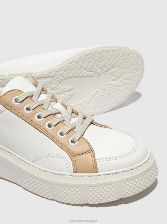 sznurowane buty sportowe emmy510 kobiety L8JJ757 biały/beżowy/koniak Fly London