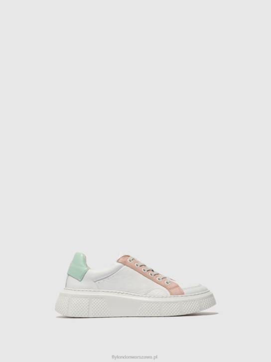 sznurowane buty sportowe emmy510 kobiety L8JJ758 biały/cielisty/miętowy Fly London
