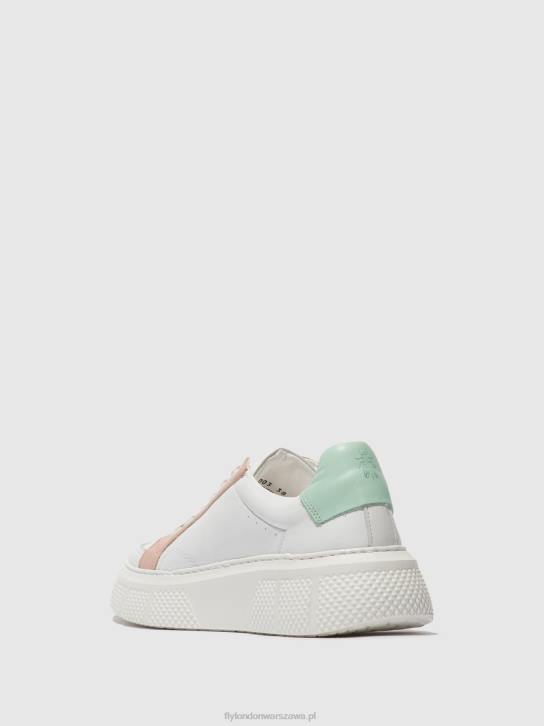 sznurowane buty sportowe emmy510 kobiety L8JJ758 biały/cielisty/miętowy Fly London
