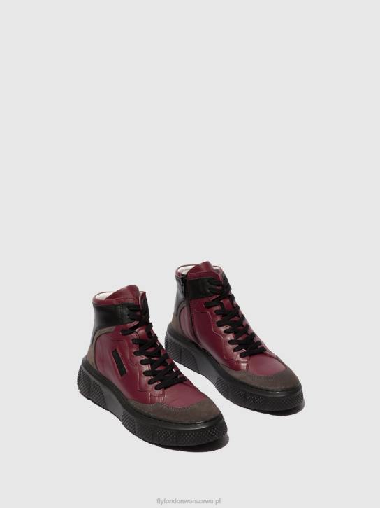 sznurowane buty sportowe eppe531 kobiety L8JJ734 szary/winny/czarny Fly London