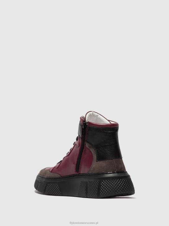 sznurowane buty sportowe eppe531 kobiety L8JJ734 szary/winny/czarny Fly London