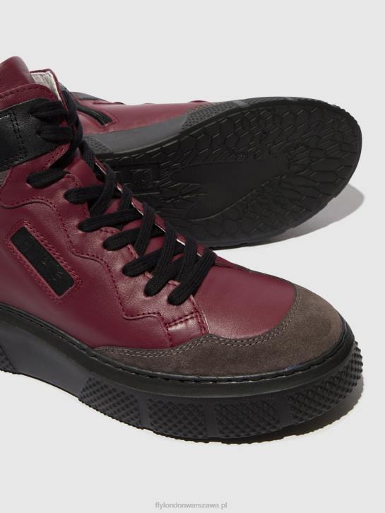 sznurowane buty sportowe eppe531 kobiety L8JJ734 szary/winny/czarny Fly London