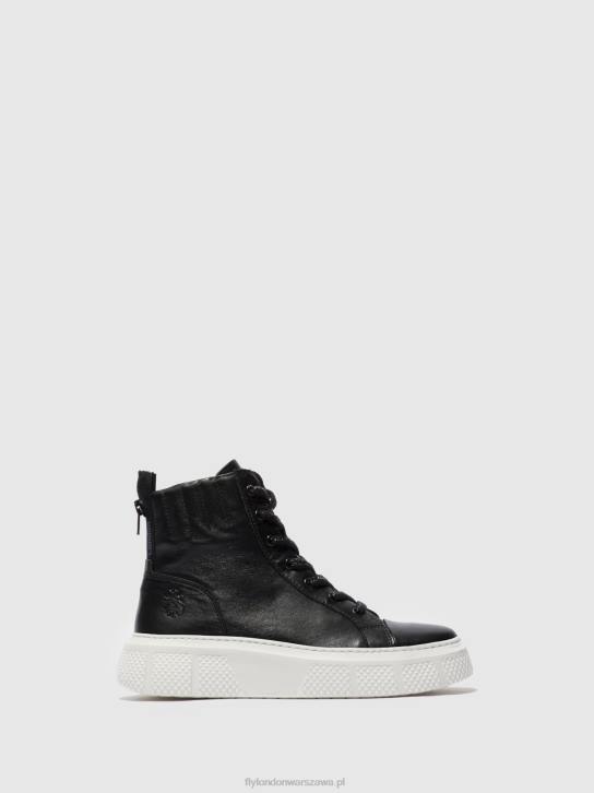 sznurowane buty sportowe erby484 kobiety L8JJ764 dublin czarny (biała podeszwa) Fly London