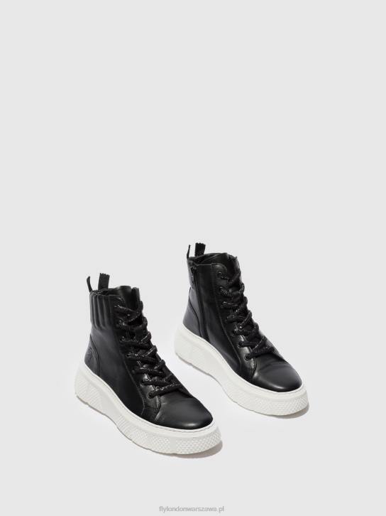 sznurowane buty sportowe erby484 kobiety L8JJ764 dublin czarny (biała podeszwa) Fly London