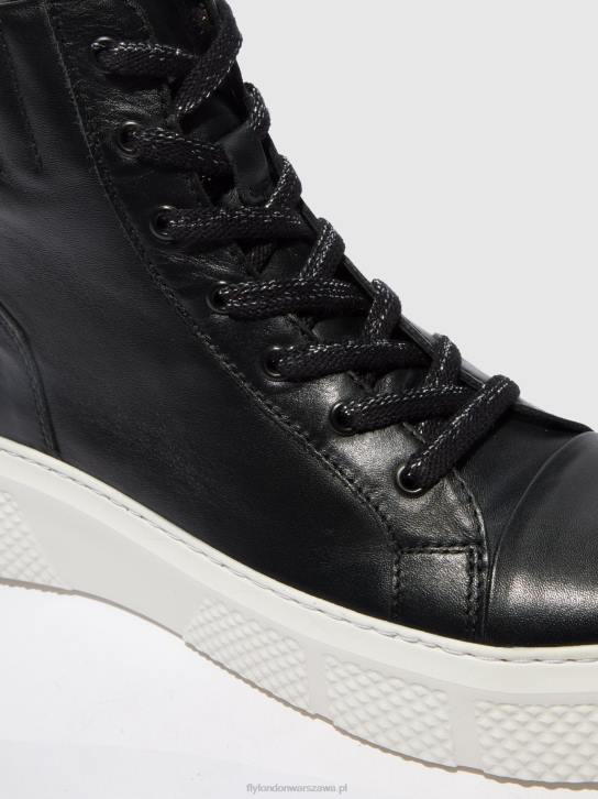 sznurowane buty sportowe erby484 kobiety L8JJ764 dublin czarny (biała podeszwa) Fly London