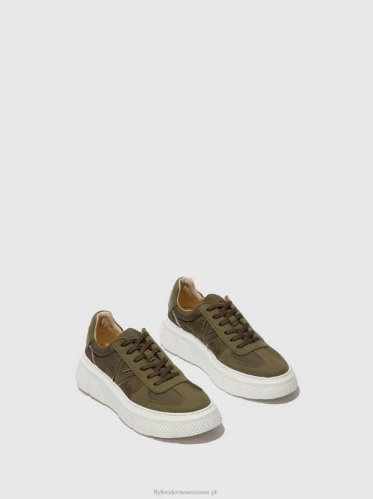sznurowane buty sportowe essa511 kobiety L8JJ759 khaki Fly London