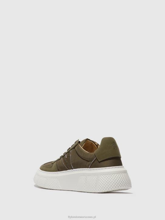 sznurowane buty sportowe essa511 kobiety L8JJ759 khaki Fly London