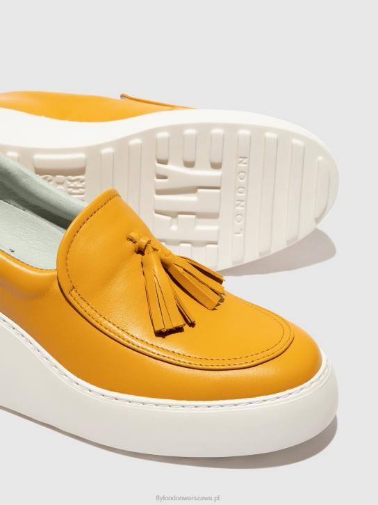 wsuwane buty sportowe dala579 kobiety L8JJ710 musztarda Fly London