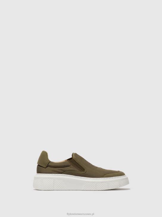 wsuwane buty sportowe elin509 kobiety L8JJ753 khaki Fly London