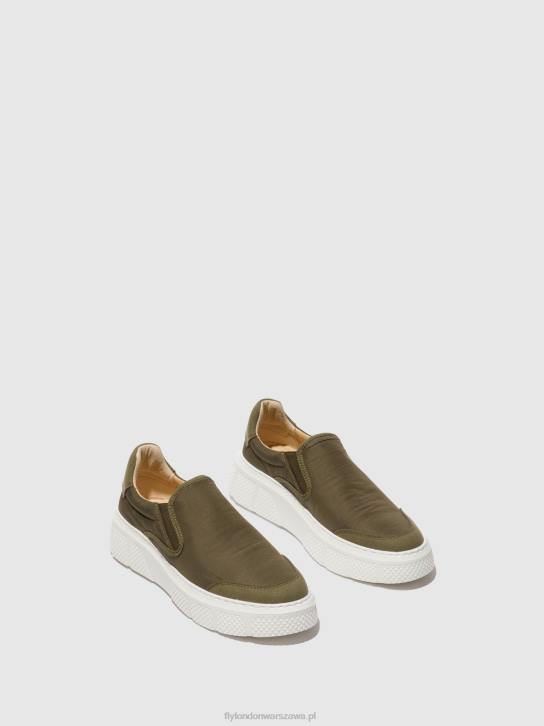 wsuwane buty sportowe elin509 kobiety L8JJ753 khaki Fly London