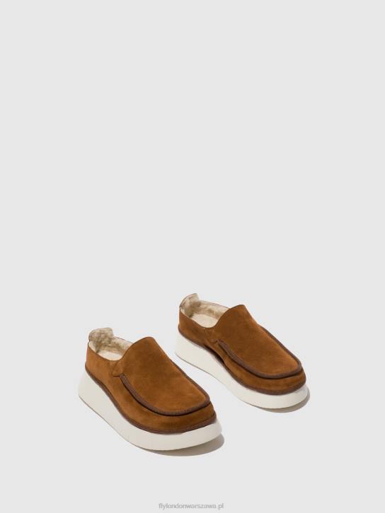 buty zamknięte ceze361 kobiety L8JJ694 Koniak Fly London