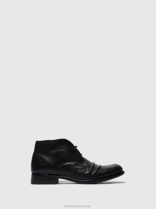sznurowane botki muro577 mężczyźni L8JJ813 stygmat czarny Fly London