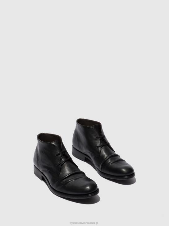 sznurowane botki muro577 mężczyźni L8JJ813 stygmat czarny Fly London