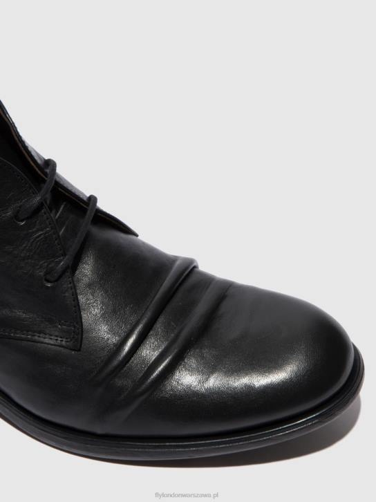 sznurowane botki muro577 mężczyźni L8JJ813 stygmat czarny Fly London