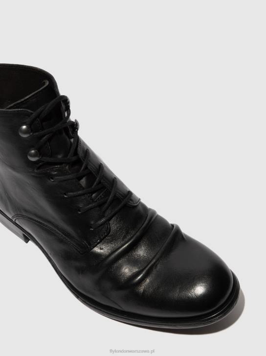 sznurowane botki myke660 mężczyźni L8JJ815 stygma (roślinny) czarny Fly London