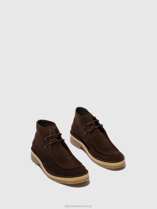 sznurowane botki rodo076 mężczyźni L8JJ810 zamsz olejowy (roślinny) mocca Fly London