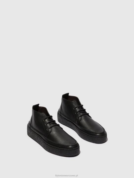 sznurowane botki roly518 mężczyźni L8JJ799 czarny Fly London