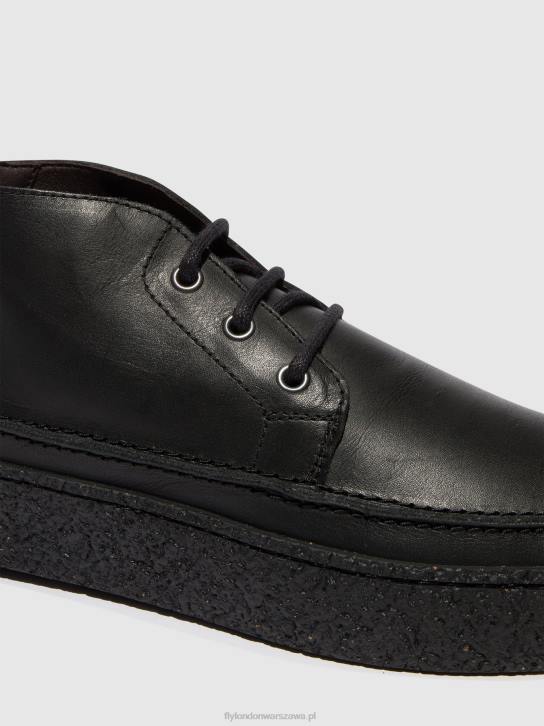 sznurowane botki roly518 mężczyźni L8JJ799 czarny Fly London